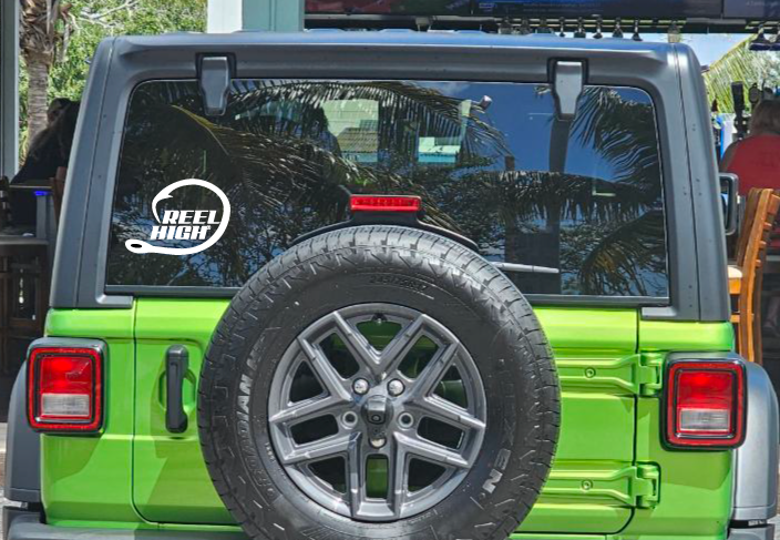 White Vinyl 8" Circle Hook Decal