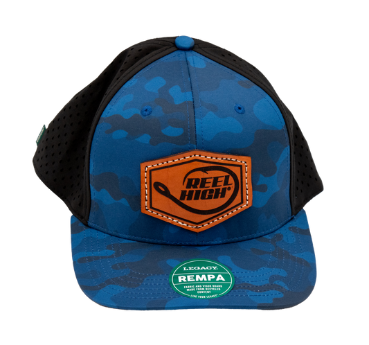 Leather Hex Patch Blue Camo Circle Hook