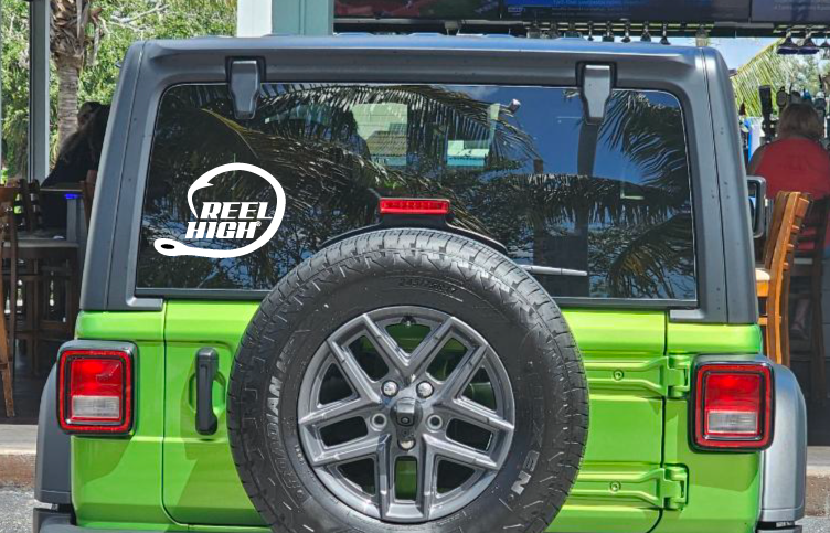 White Vinyl 12" Circle Hook Decal