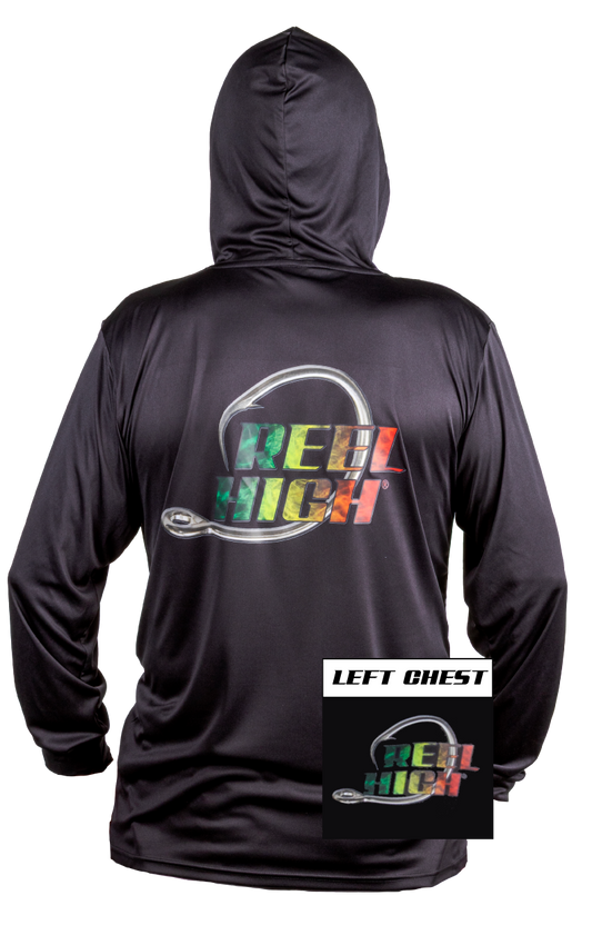 Rasta Smoke Circle Hook UPF Black Hoody